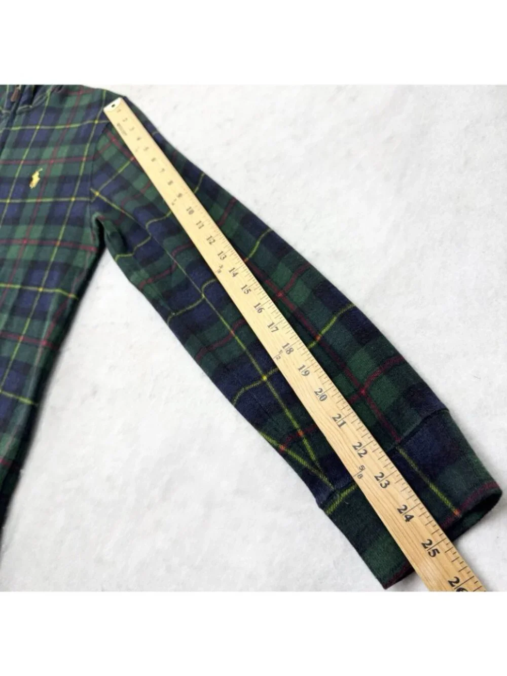 Polo Ralph Lauren Tartan Estate-Rib Pullover Sweater Men’s Small 1/4 Zip Plaid